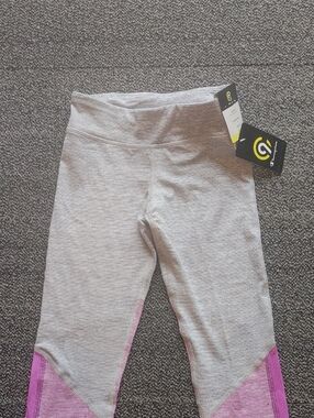 Champion Girls Gray & Purple Colorblock Leggings